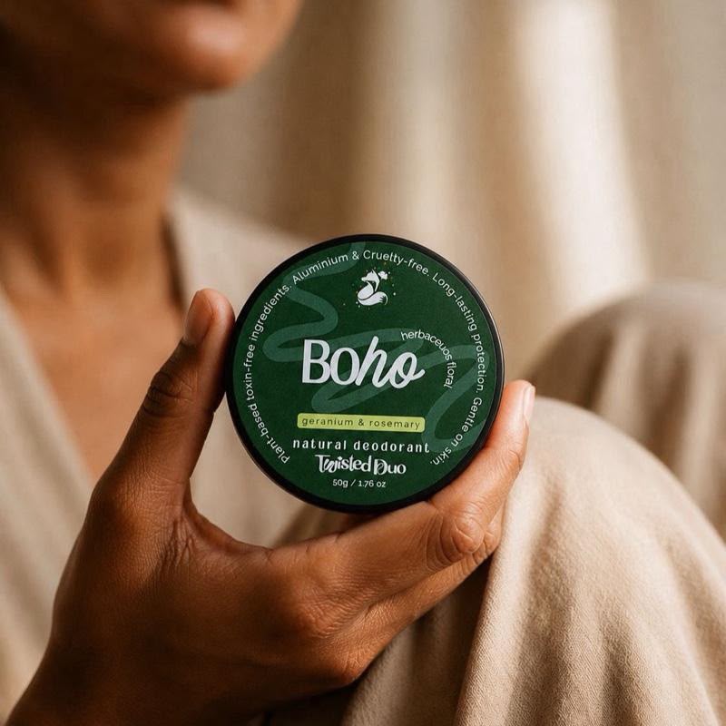 Boho Natural Deodorant Cream - 100% Vegan with Geranium & Rosemary for All-Day Freshness Award Winning Personal Care Product